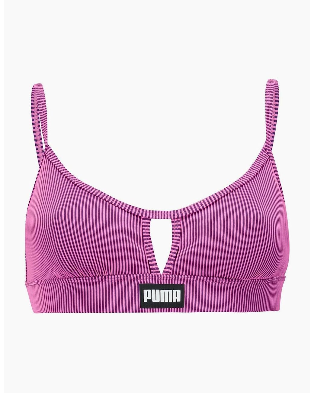 PUMA Purple Peek A Boo Bikini Top