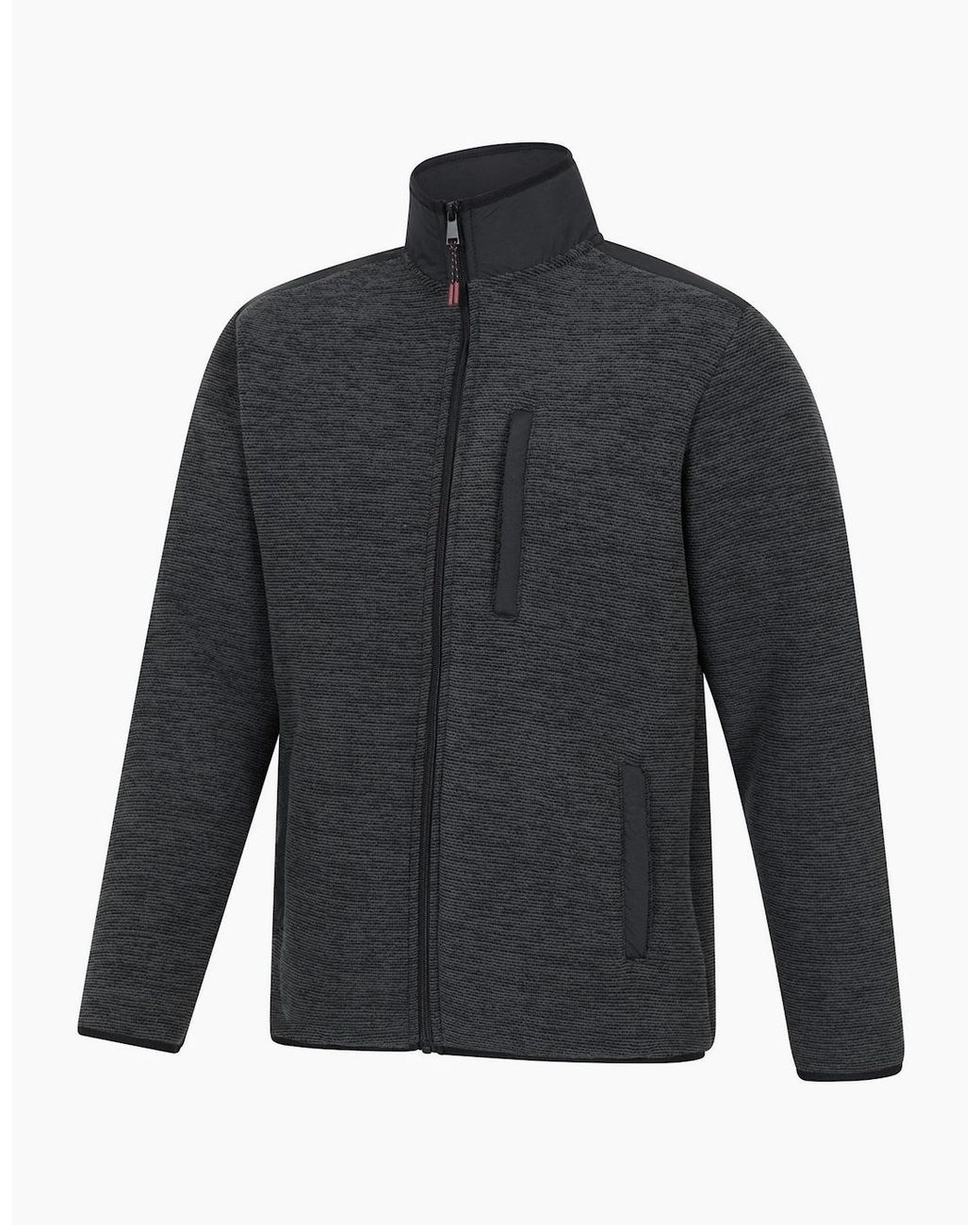 Mountain Warehouse Gray Hayfield Faux Fur Lined Full Zip Fleece Top for men