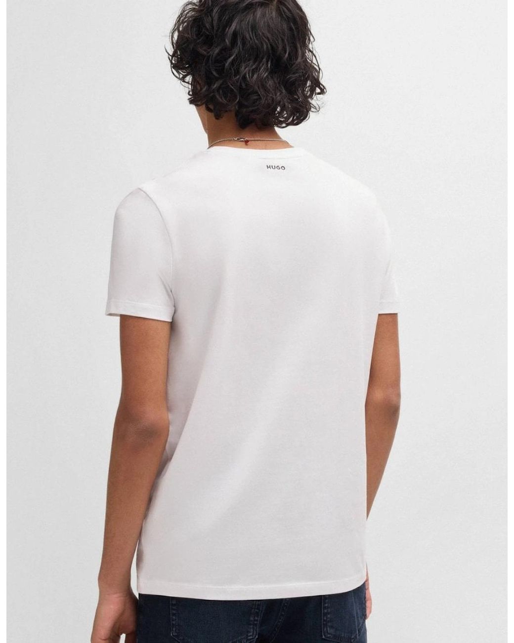 Boss White Hugo Round Two-Pack Of Slim-Fit T-Shirts for men