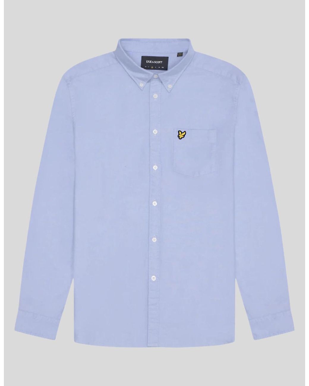 Lyle & Scott Blue Cotton Button Down Oxford Shirt for men