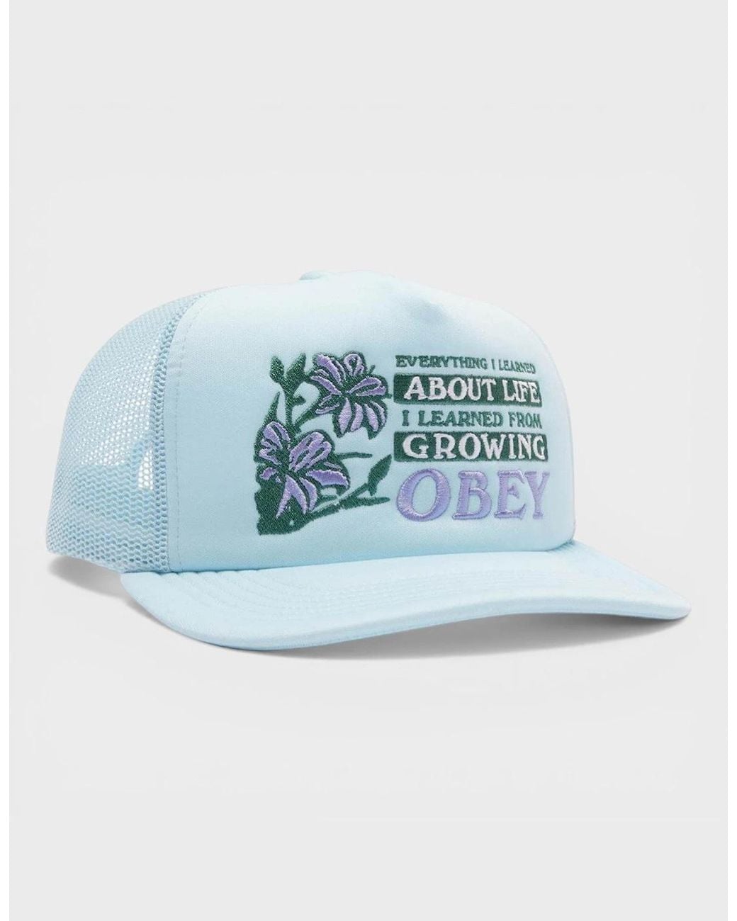 Obey Blue Life Trucker Hat Clear Sky