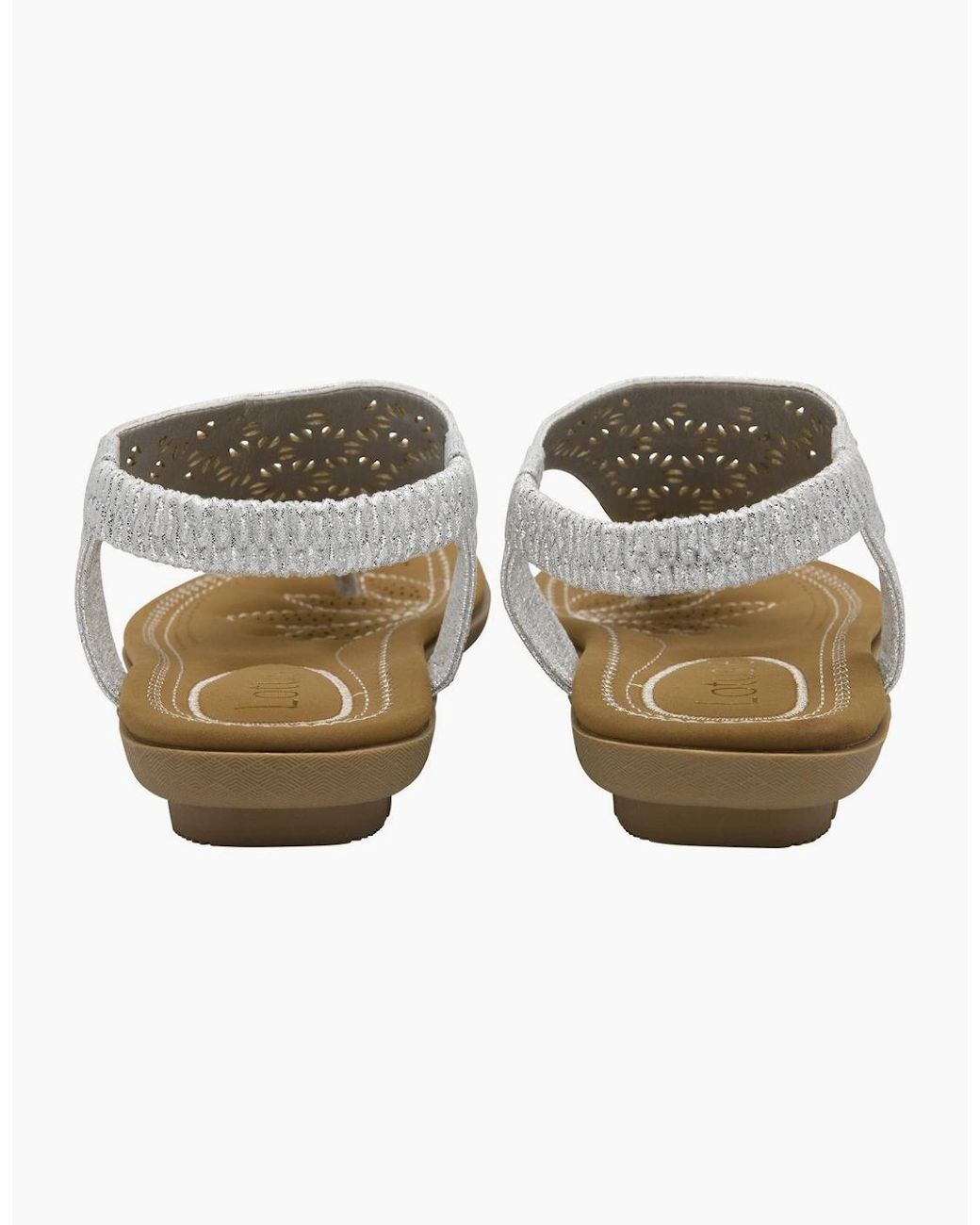 Lotus White Vena Sandals
