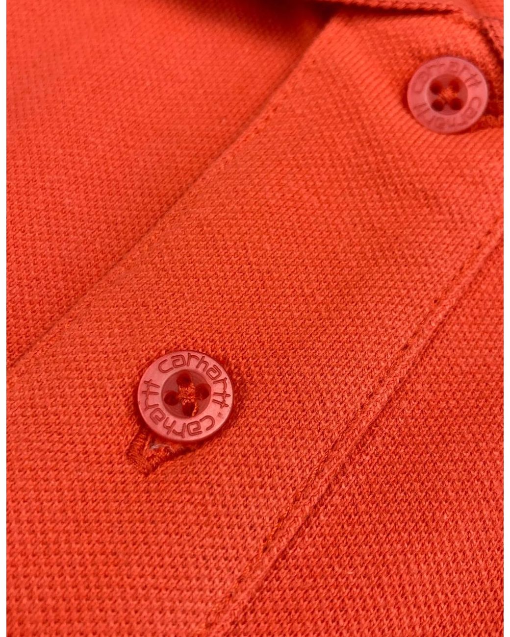 Carhartt Red Coral Script Polo Shirt for men