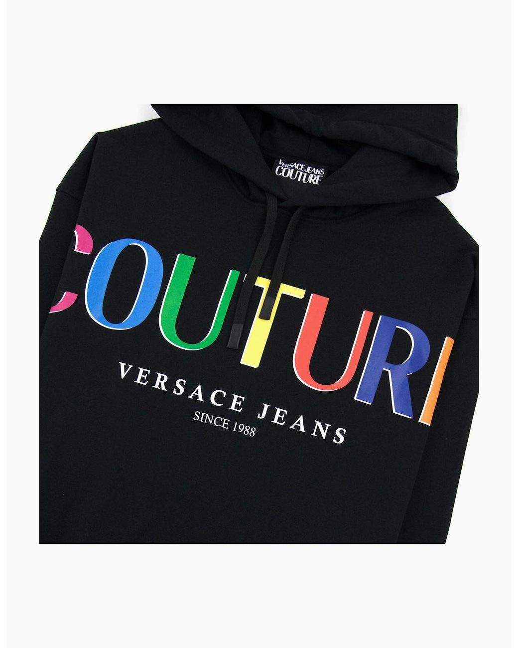 Versace Black Jeans Couture Logo Hoody for men