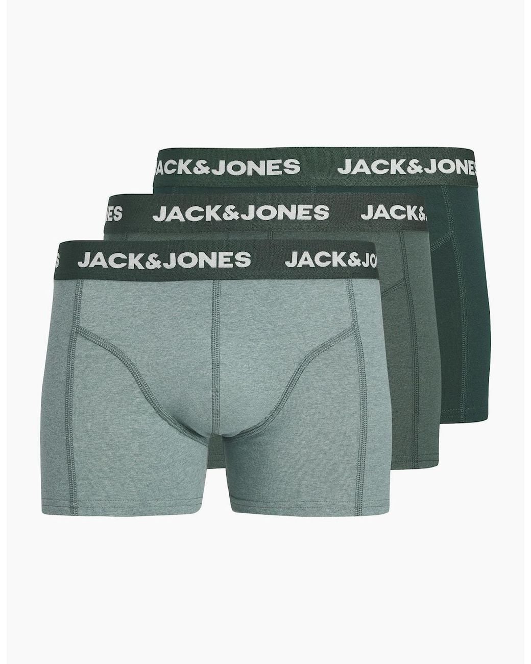 Jack & Jones Green Fax 3 Pack Boxer Shorts for men
