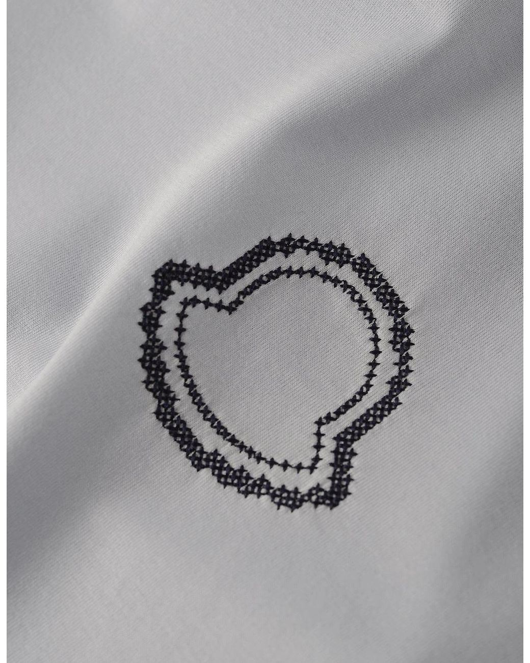 Moncler White Logo Embroidered Crewneck T-Shirt