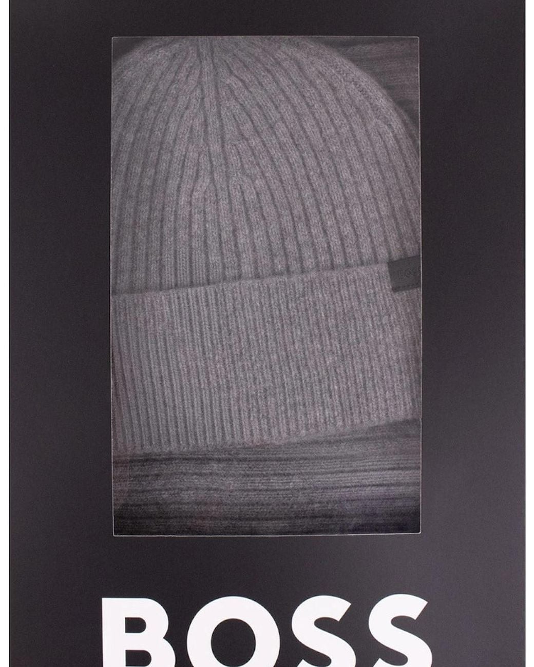 Boss Gray Gift-Boxed Hat And Scarf Set 041 for men