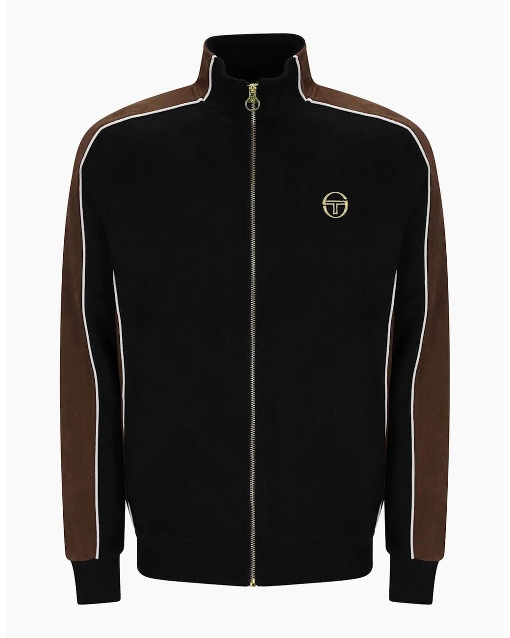 Sergio Tacchini Black Contrasto Track Top/Potting Soil/Gardenia for men