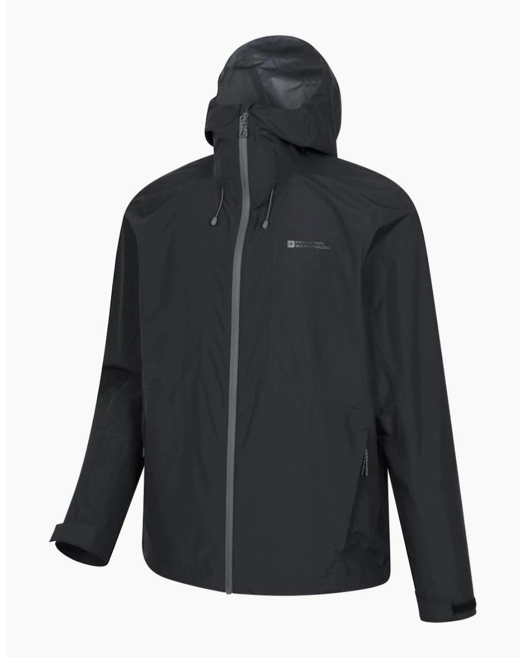 Mountain Warehouse Black Aerovent 2.5 Layer Stretch Waterproof Jacket for men
