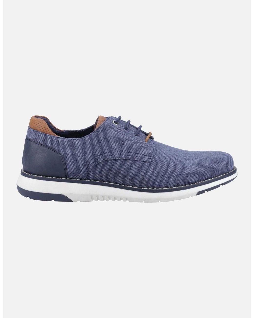 Hush Puppies Blue Bruce Canvas Lace-Up Shoes for men