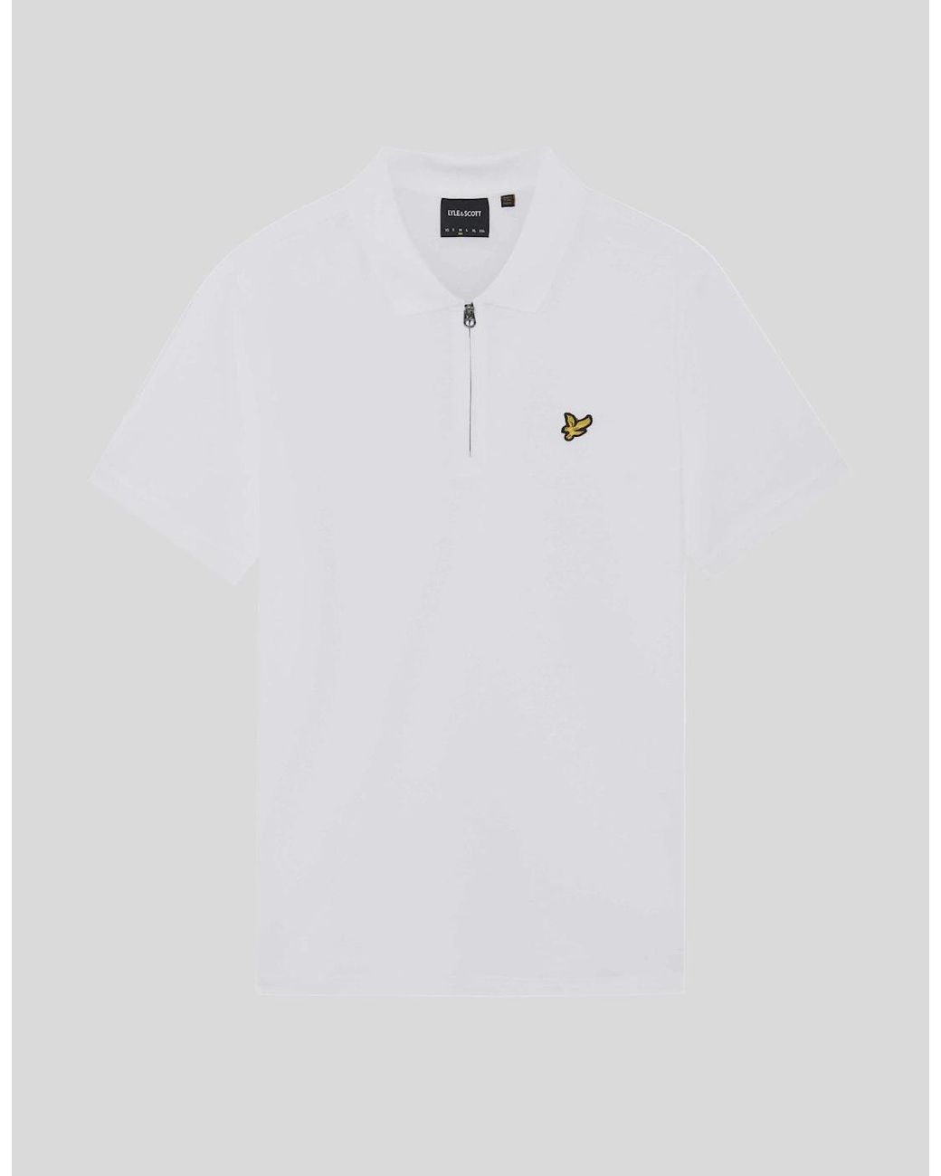 Lyle & Scott White 1/4 Zip Short Sleeve Polo Shirt for men