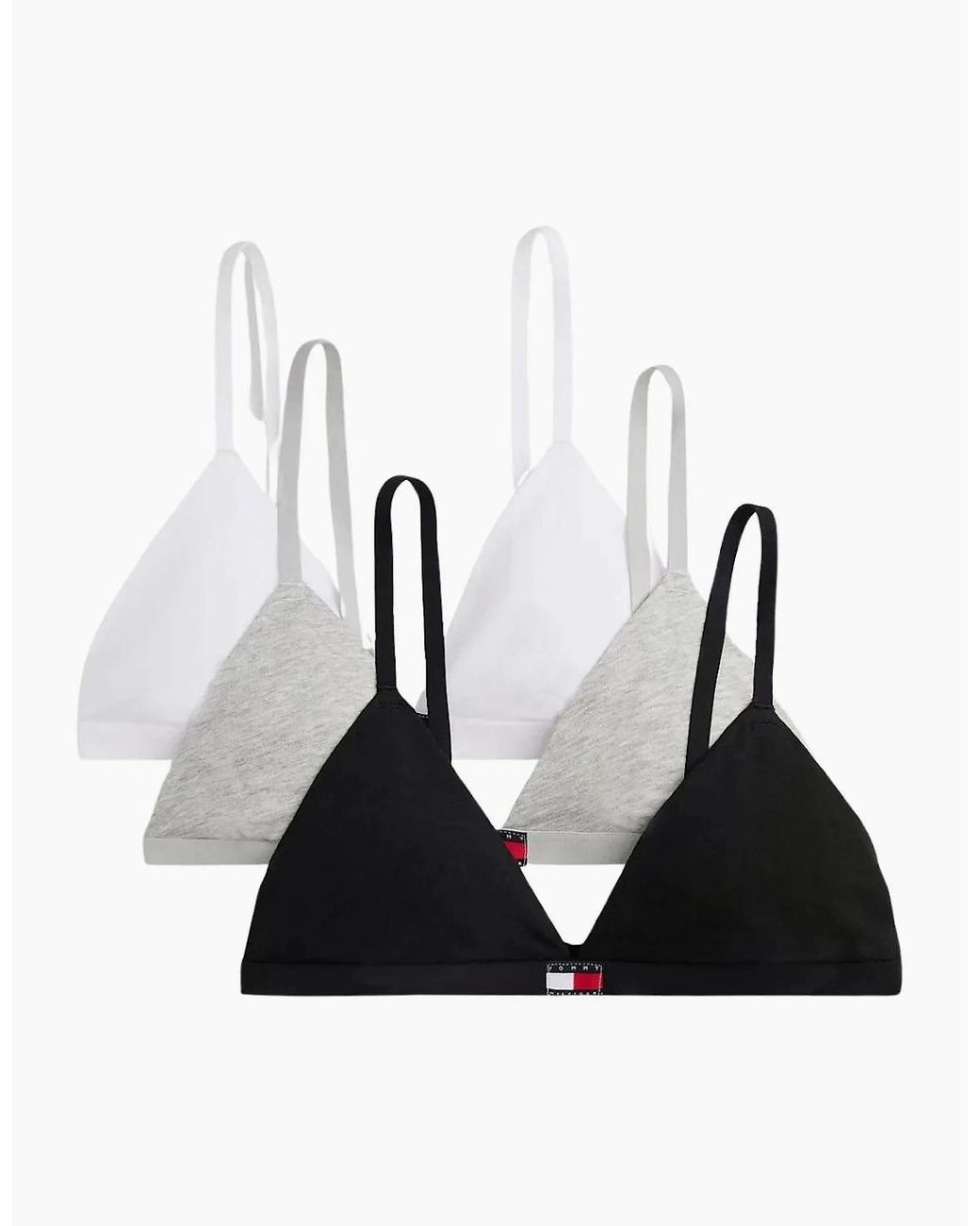 Tommy Hilfiger White 3-Pack Heritage Logo Triangle Bras