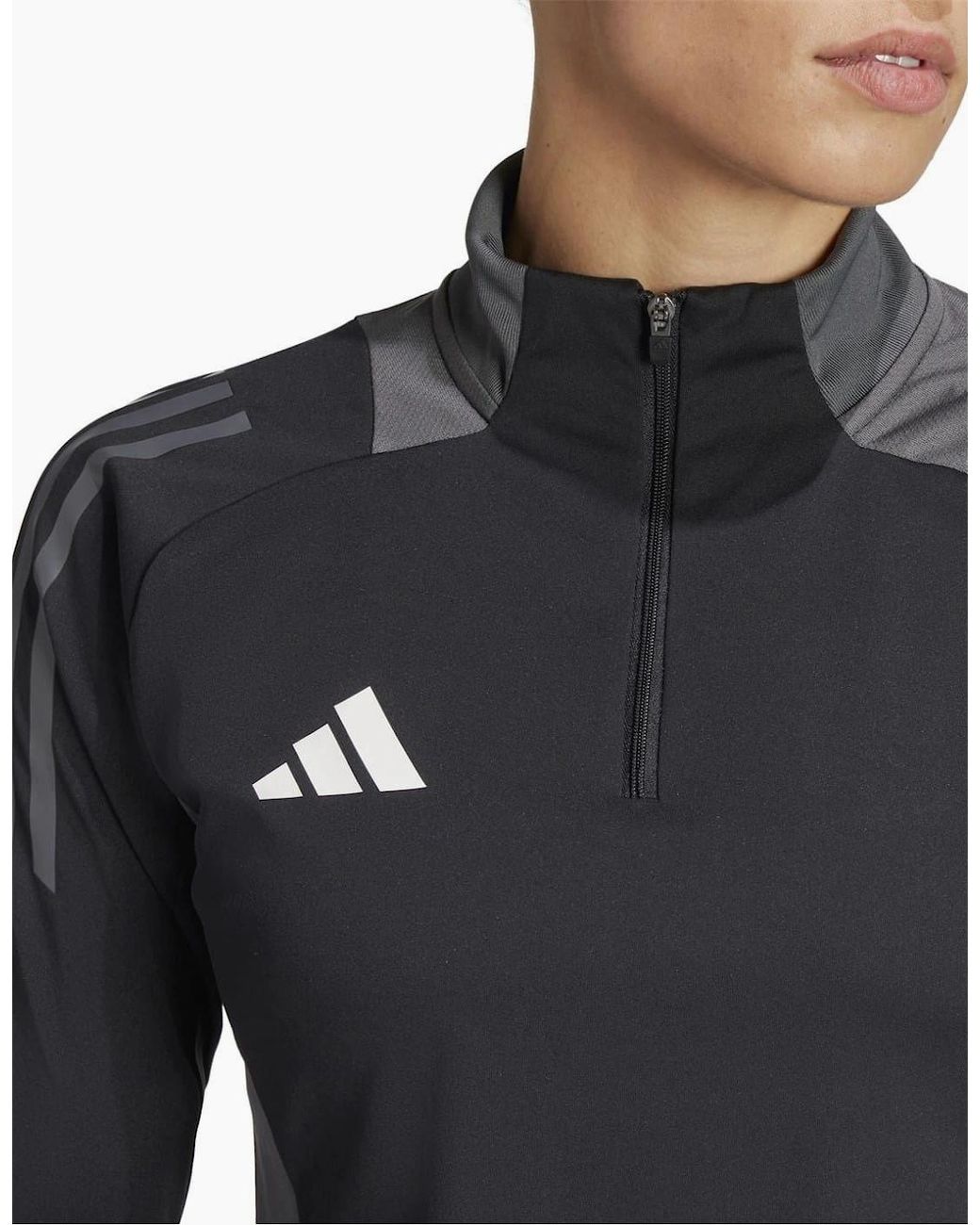 Adidas Black Tiro24 Funnel Neck Raglan Sleeve Athletic Top