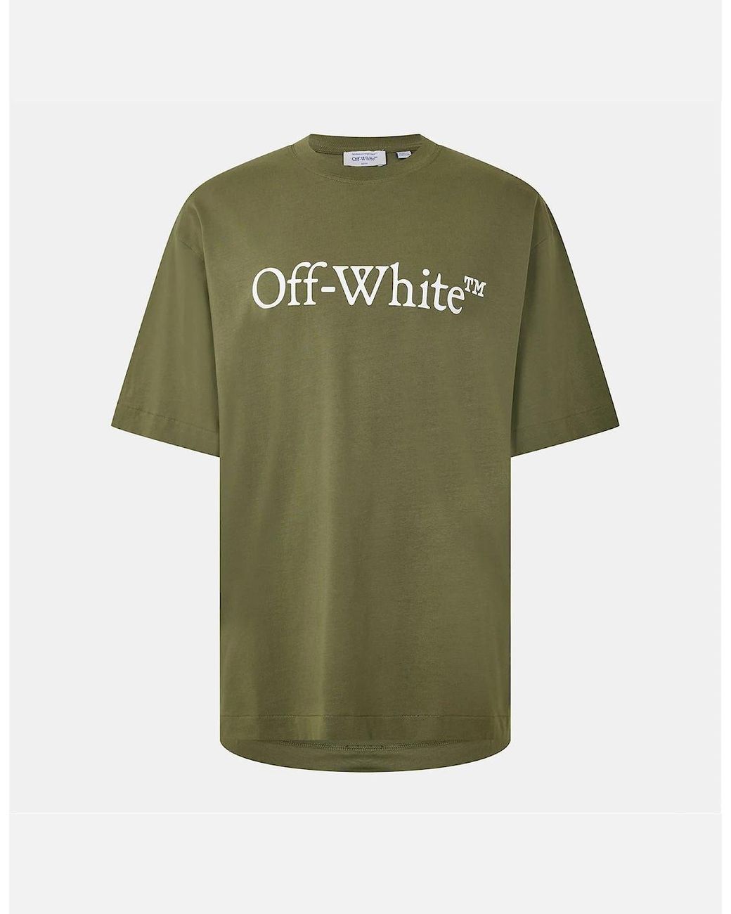 Off-White c/o Virgil Abloh Green Bkish Lettering Boyfriend T-Shirt for men