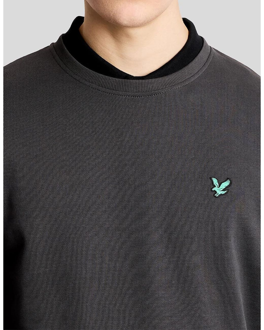 Lyle & Scott Gray Eagle Cotton Crew Neck Sweatshirt for men