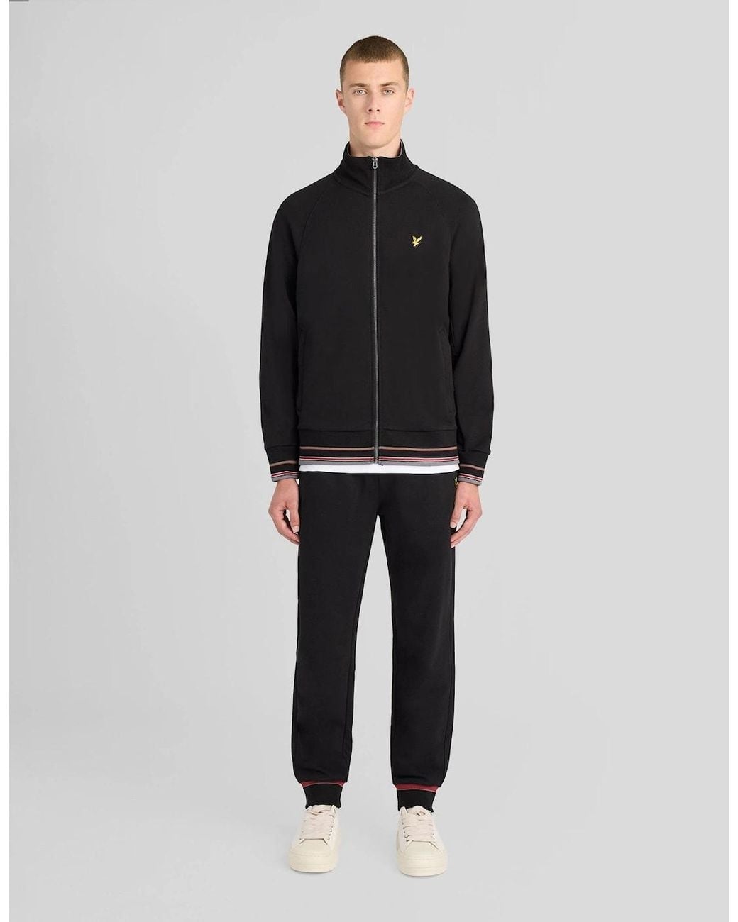 Lyle & Scott Black Cotton Tipped Track Pants for men