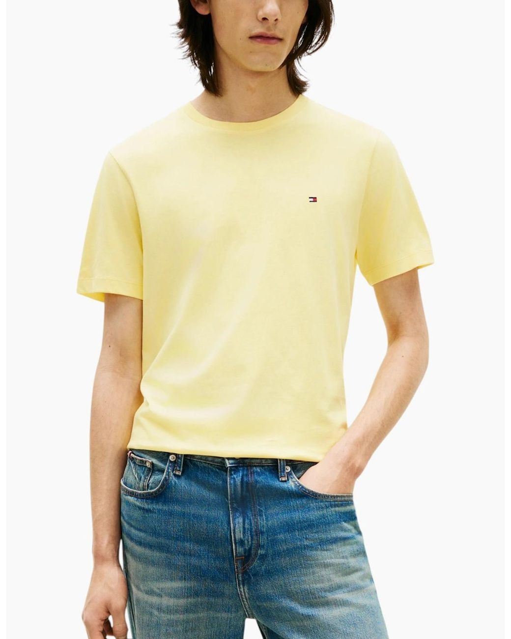 Tommy Hilfiger Yellow 10839 T Shirts Cotton Tee for men