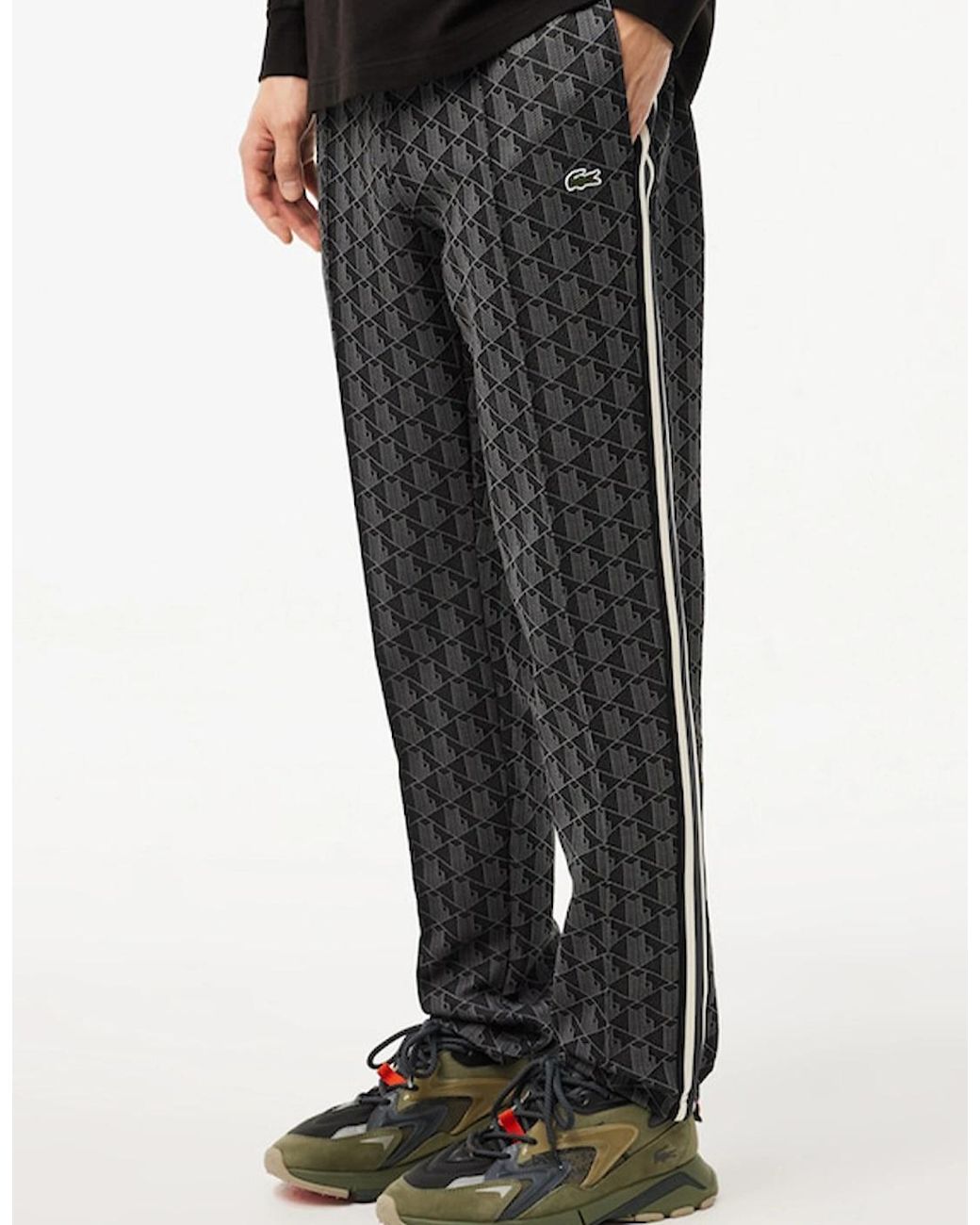 Lacoste Black Paris Monogram Sweatpants for men
