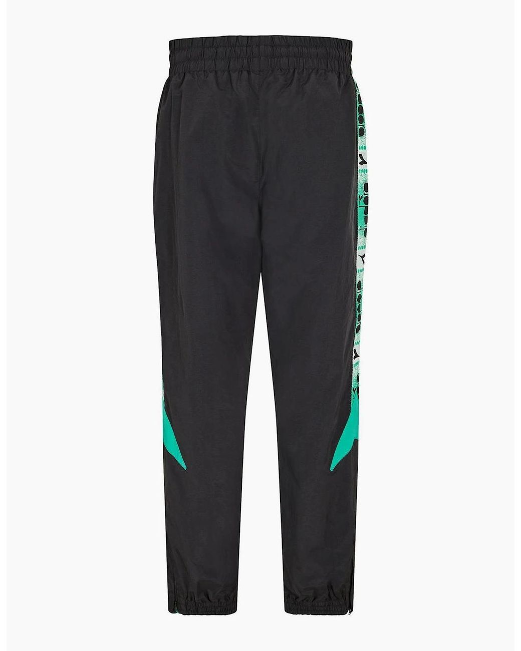 Diadora Black Mvb Color Block Patterned Track Pants for men