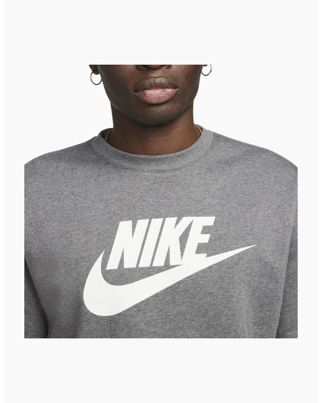 Nike Gray Dq4912 Sweatshirt Sportswear Club Fleece Crew Neck Pullover Jumper New for men