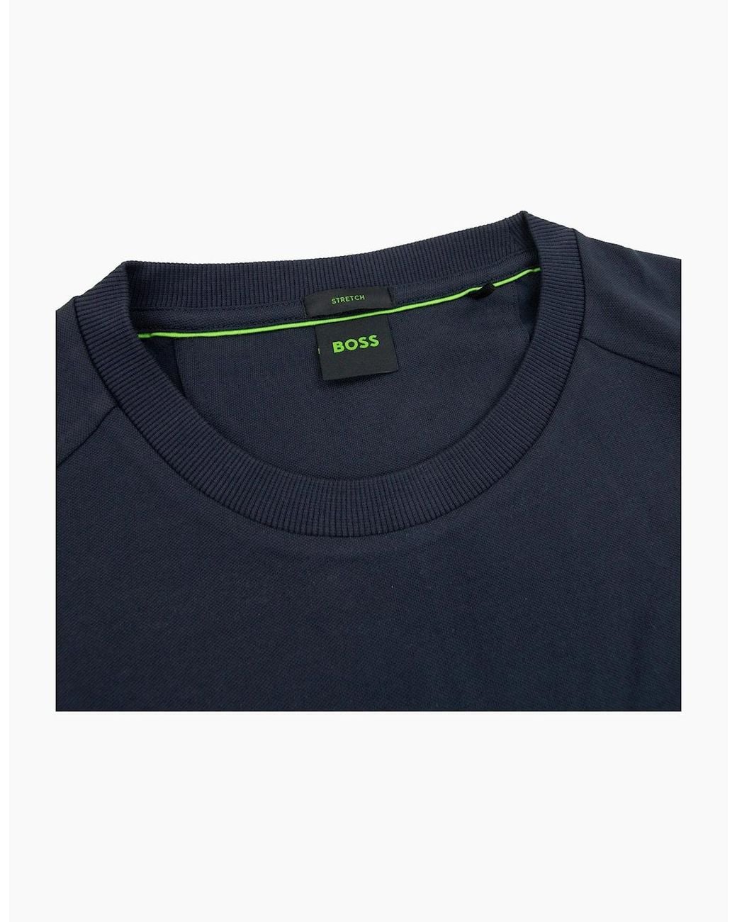 Boss Blue Tee 2 Artwork Logo T Shirt 402 for men
