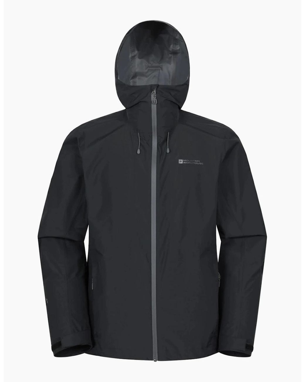 Mountain Warehouse Black Aerovent 2.5 Layer Stretch Waterproof Jacket for men