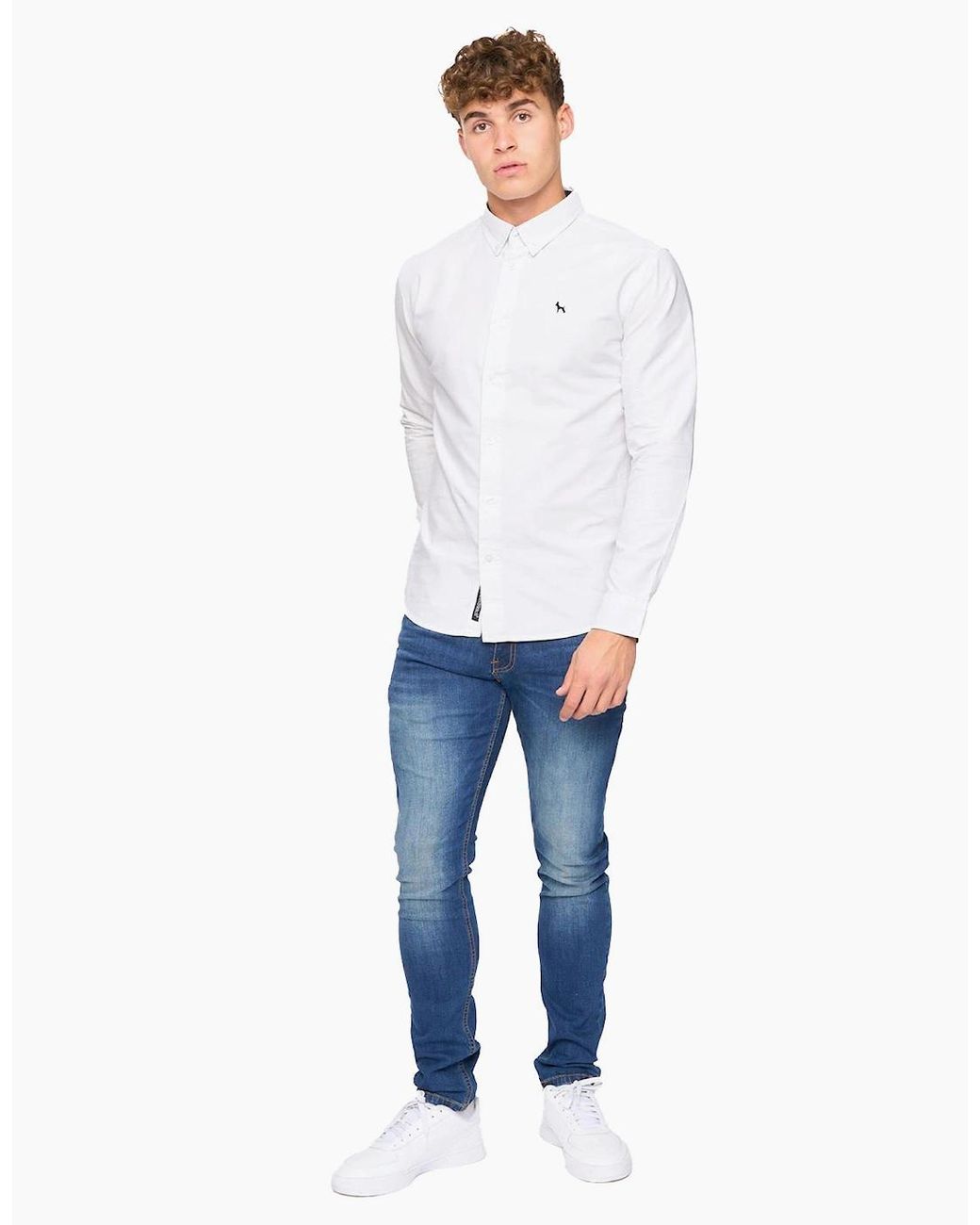 Bewley & Ritch White Bewley & Ritch Chatmen Slim Fit Oxford Shirt for men