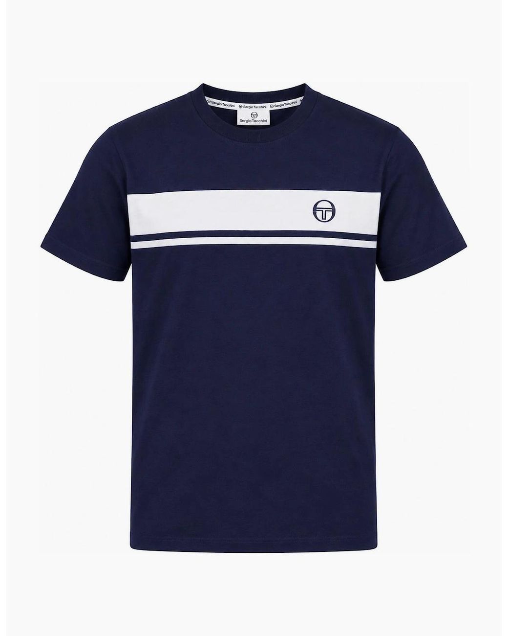 Sergio Tacchini Blue Master Crew Neck T-Shirt/ Tonal for men