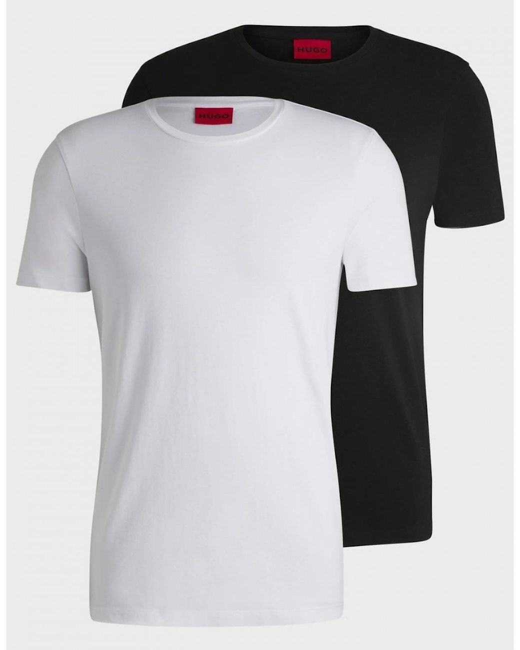 Boss White Hugo Round Two-Pack Of Slim-Fit T-Shirts for men