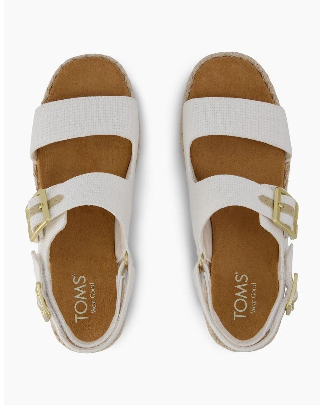 TOMS White Giana Flatform Sandals