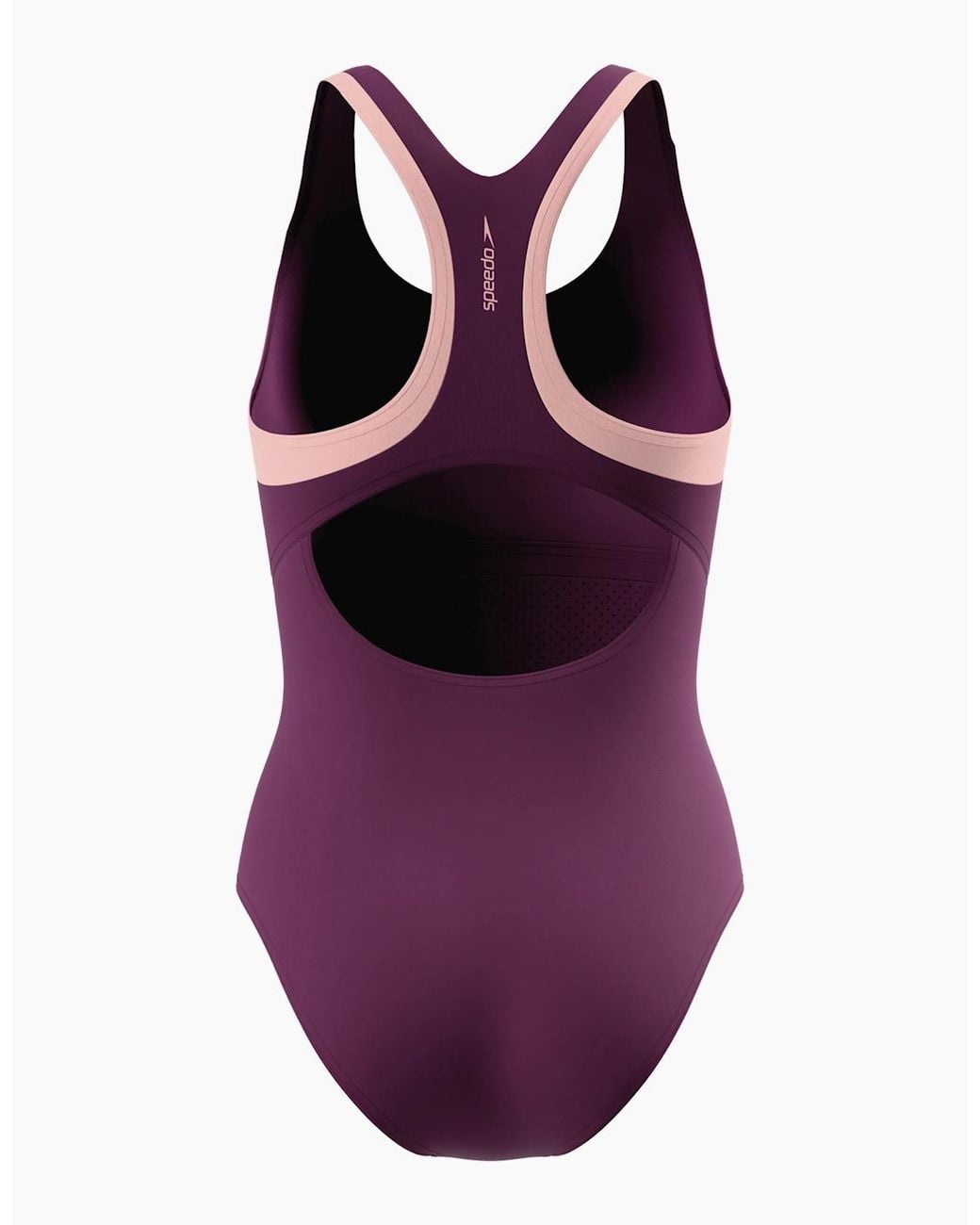 Speedo Purple Ladies Colour Block Racerback One Piece Swimsuit