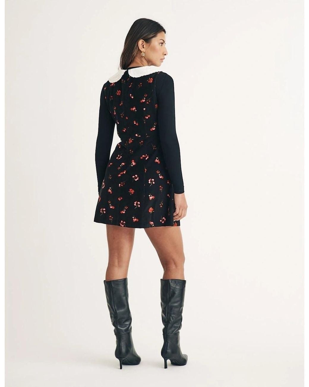Nobody's Child Black Mpl Collared Neck Mini A-Line Dress