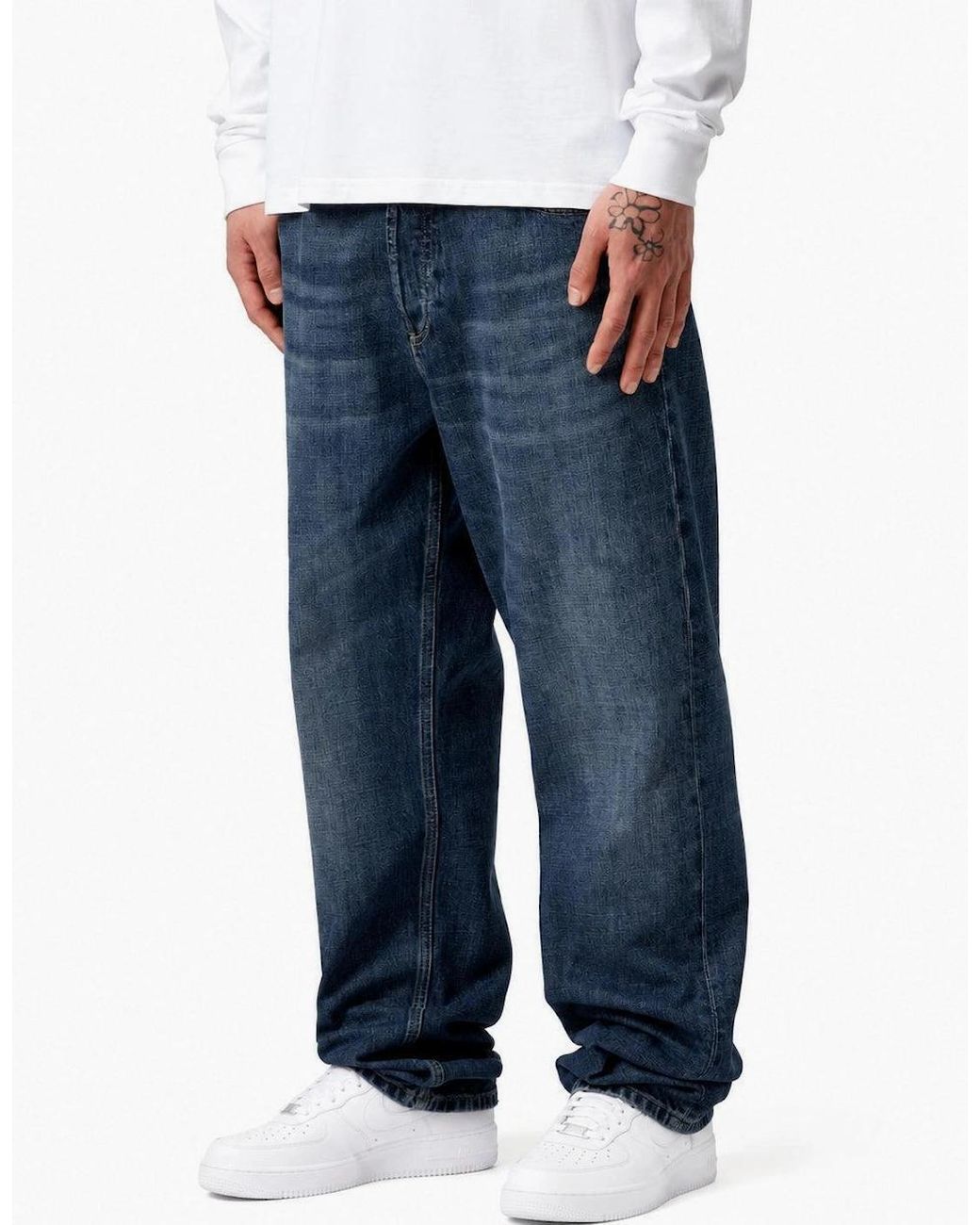 Carhartt Blue Marlow Pant Edgewood Denim Dark Used Wash for men
