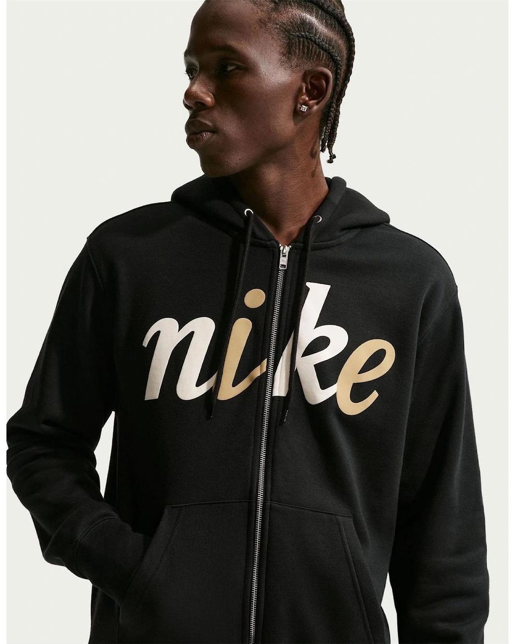 Nike Black Sportswear Club Fleece Full-Zip Hoodie for men
