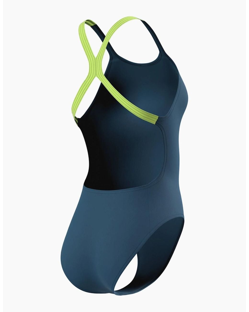 Speedo Blue Ladies Solid Powerback One Piece Swimsuit