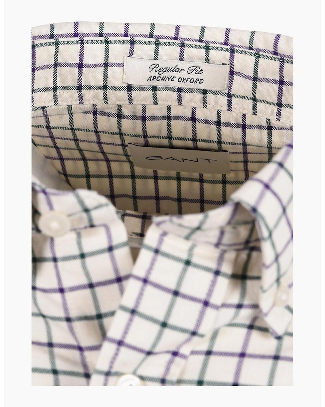 Gant White Reg Archive Oxford Check Shirt for men