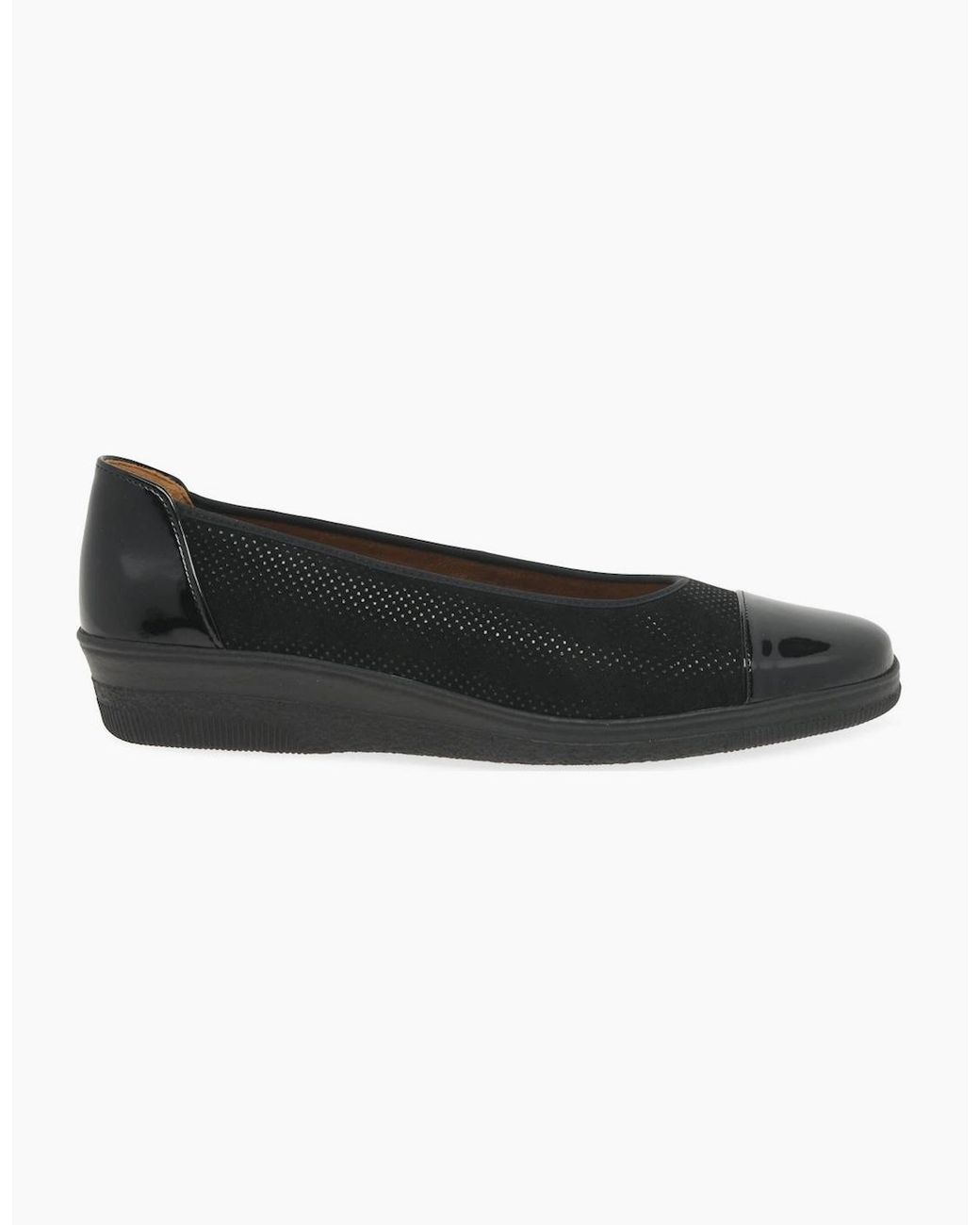 Gabor Black Petunia Accent Low Heeled Pumps