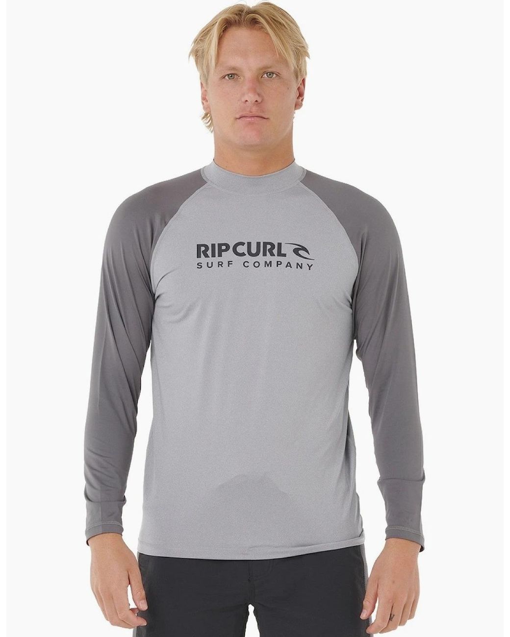 Rip Curl Gray Rip Curl Shock Upf Long Sleeve Rash Vest for men