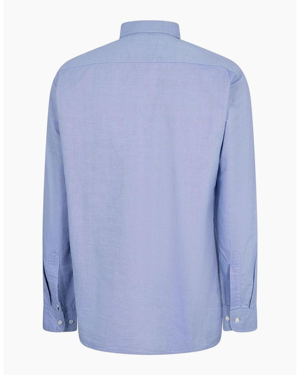 Boss Blue Oxford Button Down Collar Long Sleeve Shirt for men