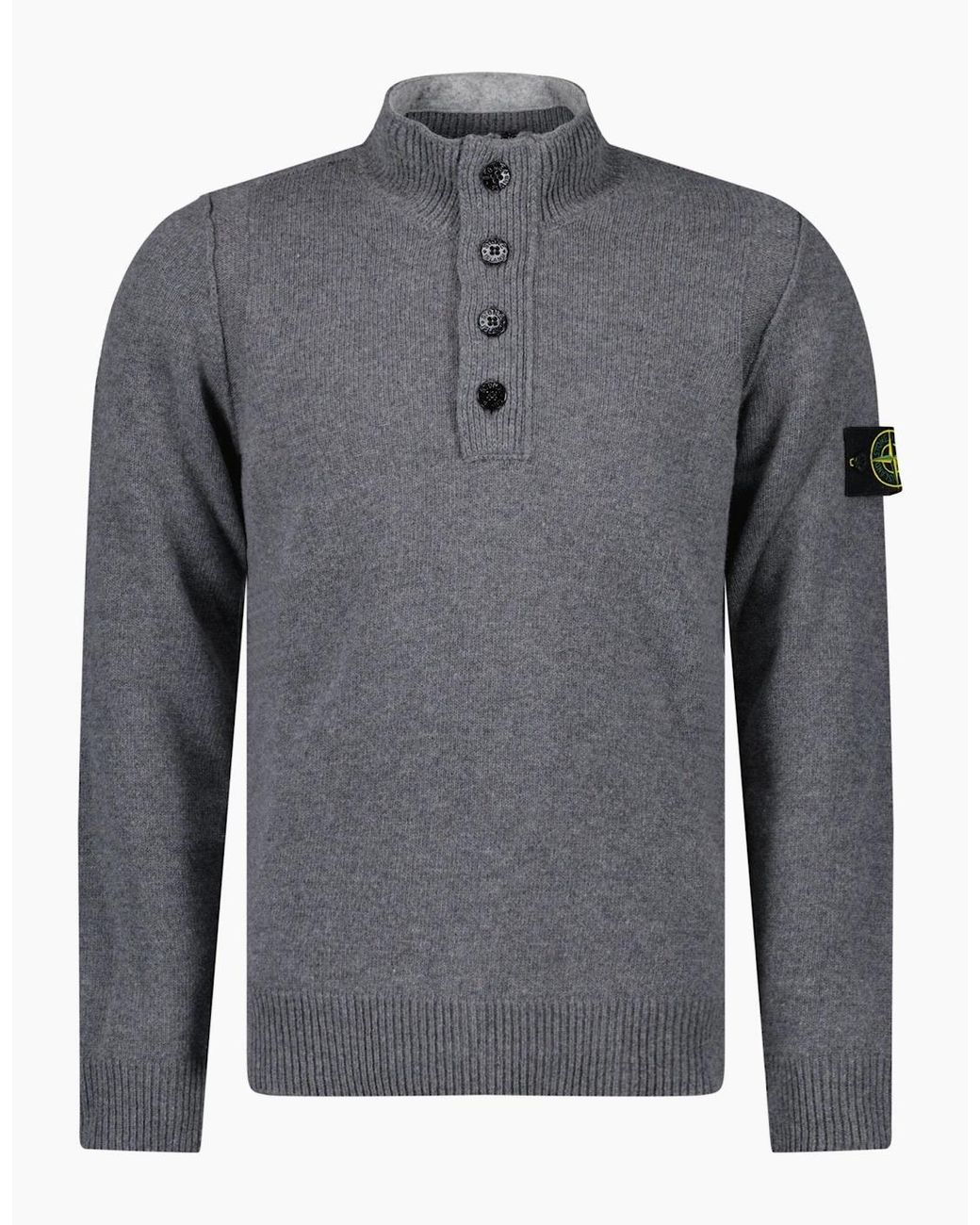 Stone Island Gray Half-Zip Jumper for men