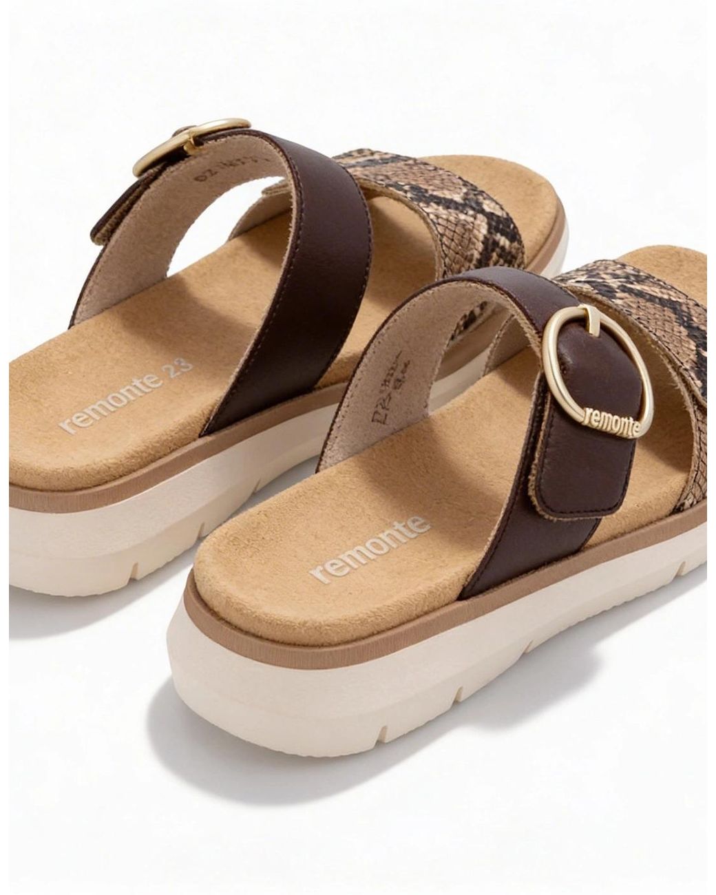 Remonte Brown D2K57 Cross Strap Sandals