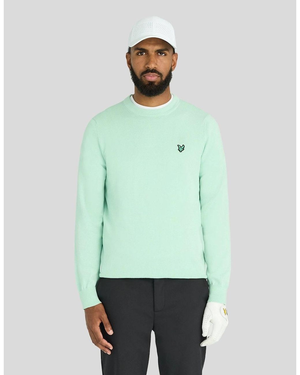 Lyle & Scott Green Eagle Cotton Blend Crew Neck Sweatshirt for men