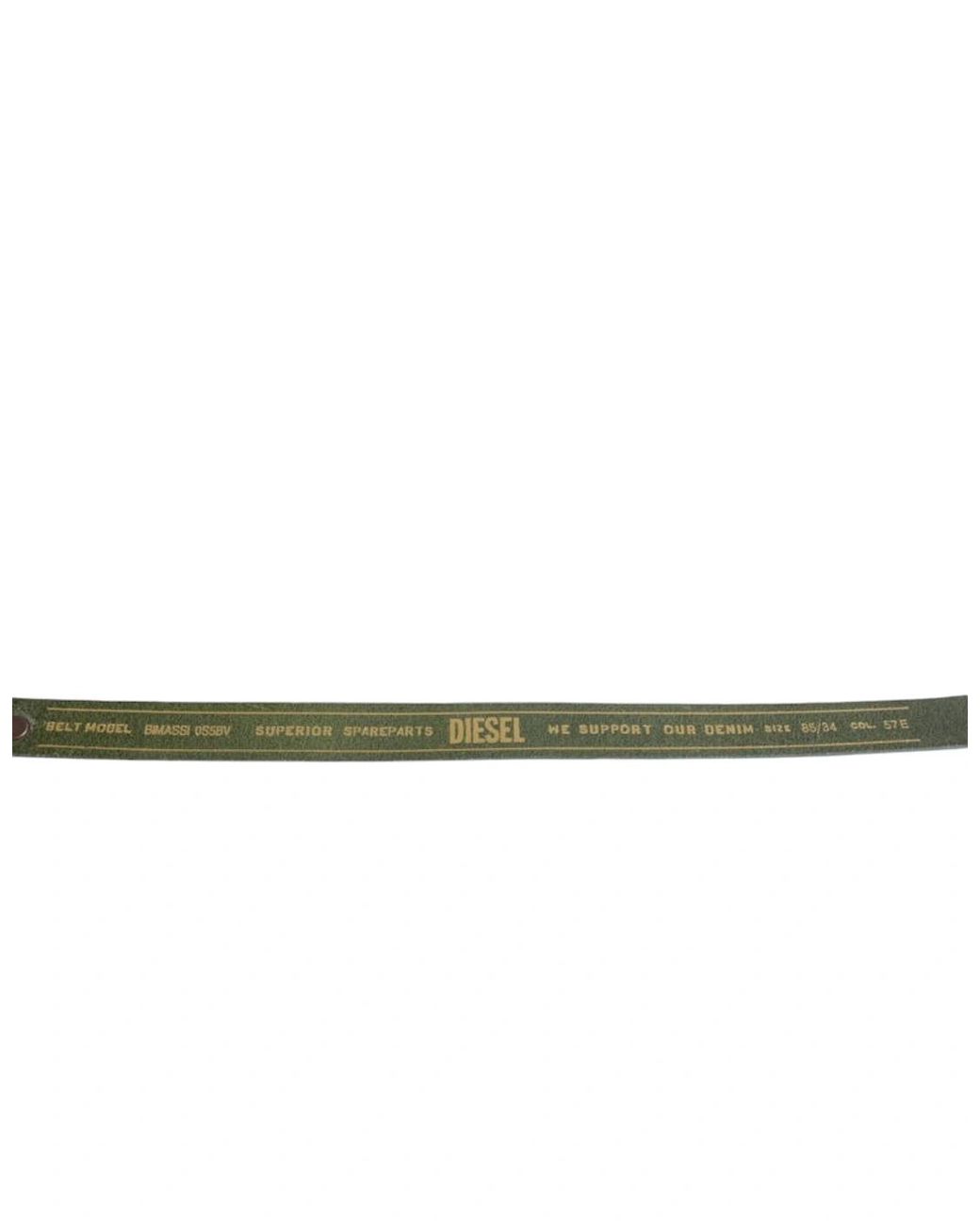 DIESEL Gray Bimassi 57E Belts Genuine Cow Leather Casual Waist Belt Italy