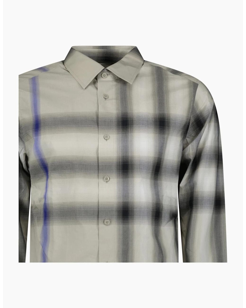 Burberry Gray Claverdon Maxi Check Cotton Shirt for men