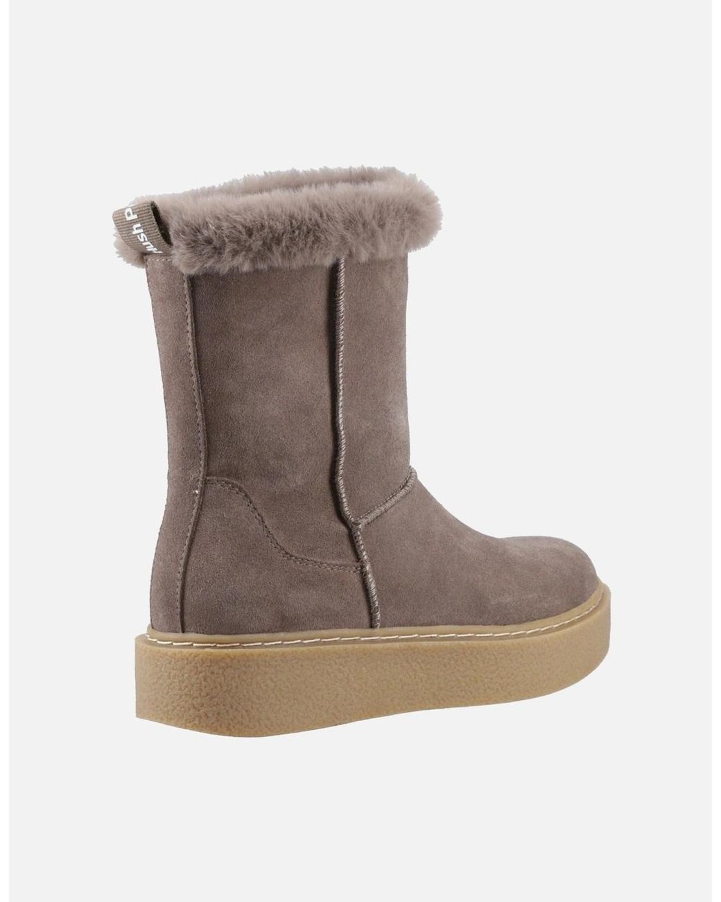 Hush Puppies Gray Becca Mid Suede Taupe Boots