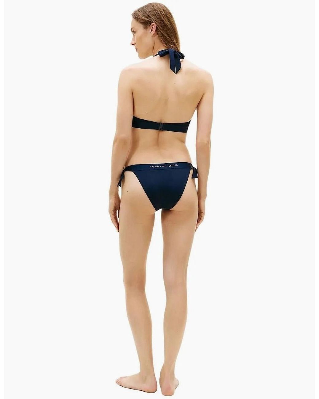 Tommy Hilfiger Blue Th Original Halterneck Bikini Top, Dark Night