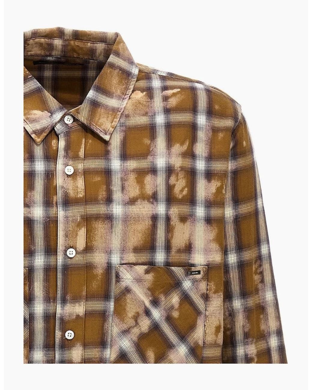 Amiri Multicolor Bleached Long Sleeve Flannel Shirt for men