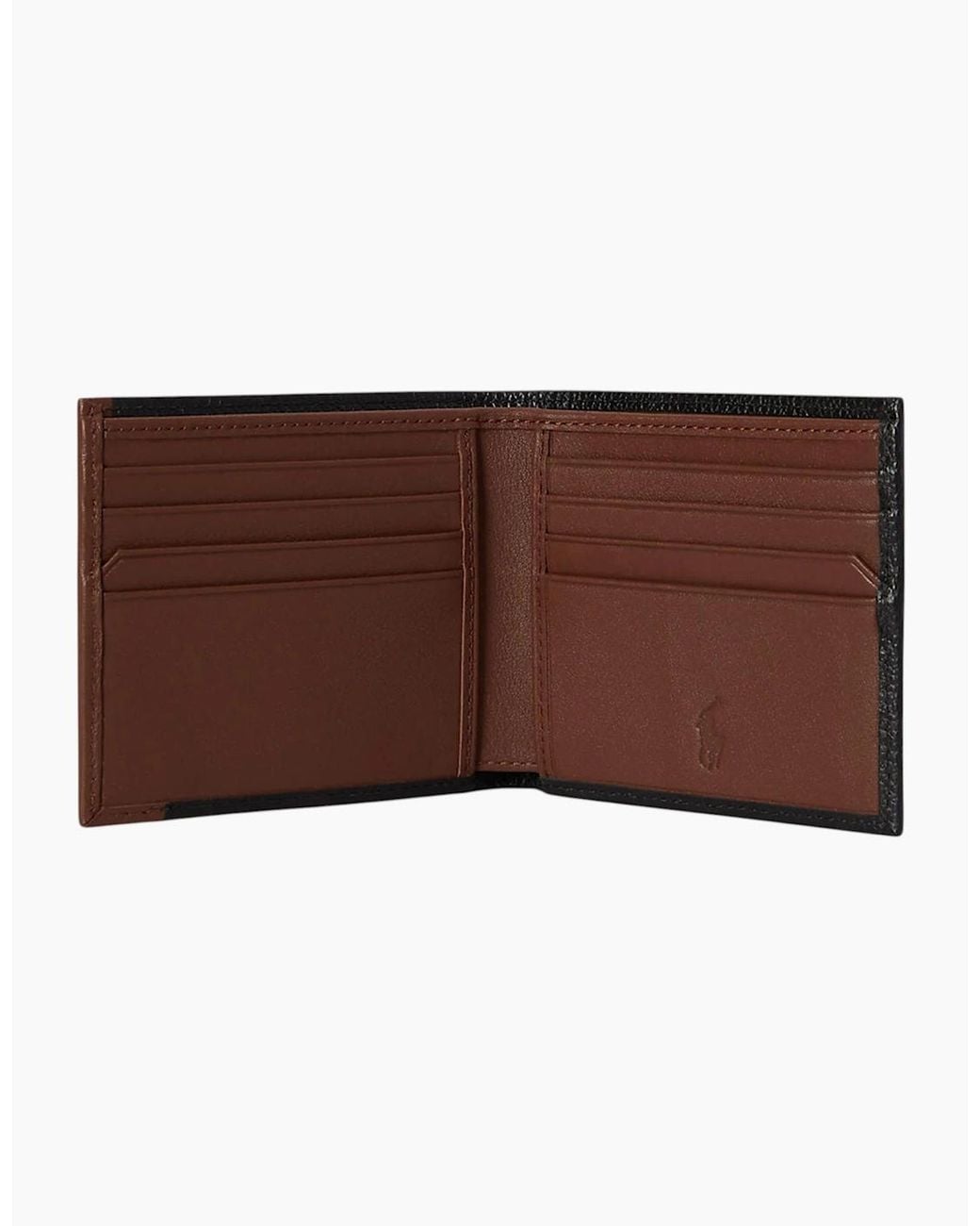 Polo Ralph Lauren Black Ralph Lauren Genuine Leather Wallet Two Tone Billfold Credit Card Holder for men