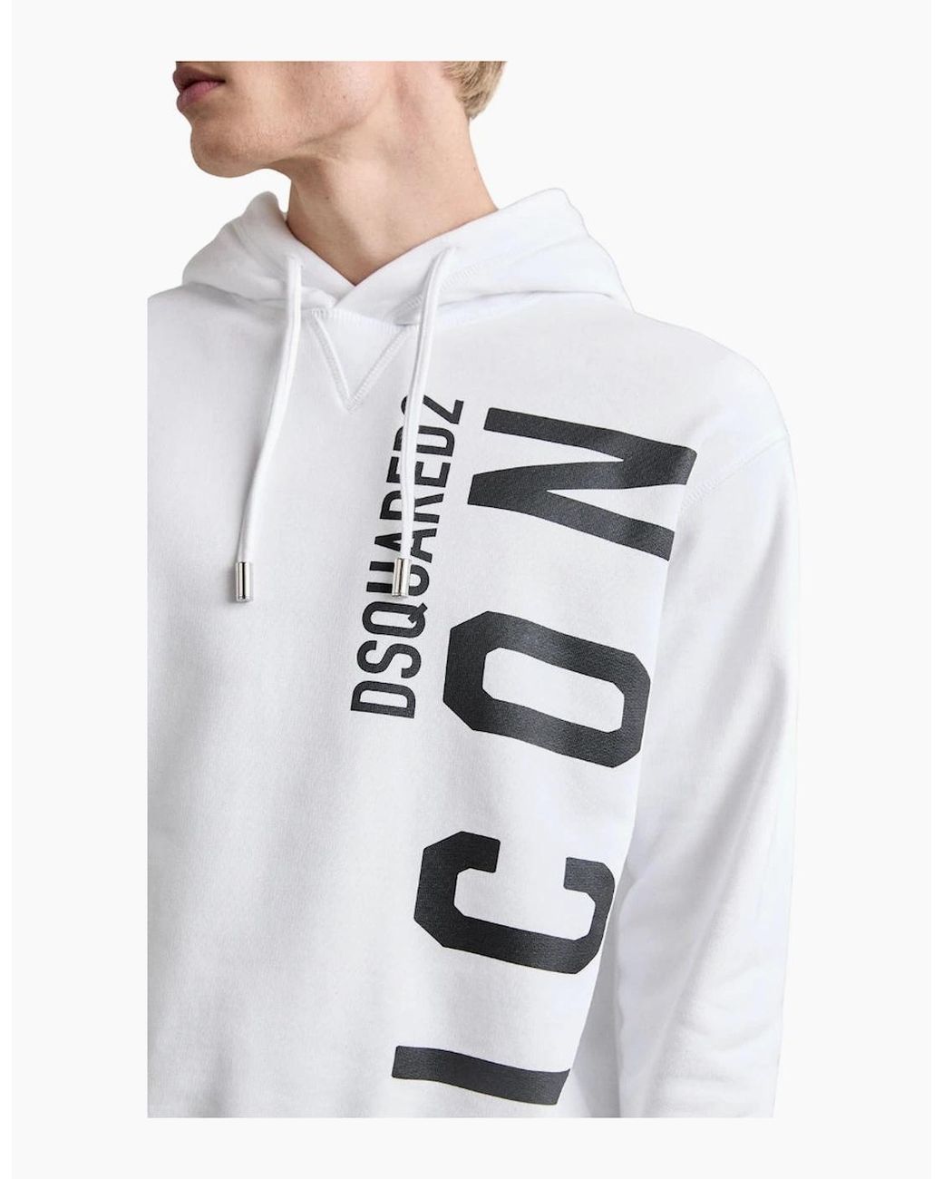 DSquared² White Hoodie Large Icon Logo for men