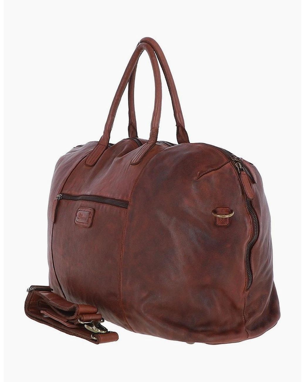Ashwood Leather Purple Dylan Leather Holdall Brandy for men